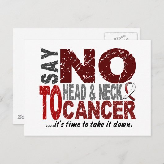 NEE zeggen tegen hoofd- en nekkanker 1 Briefkaart (Voorkant / Achterkant)
