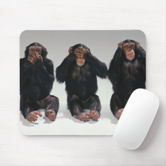 Nee Zie Geen aambeeld Monkeys Mousepad Muismat (Met muis)