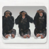 Nee Zie Geen aambeeld Monkeys Mousepad Muismat (Voorkant)