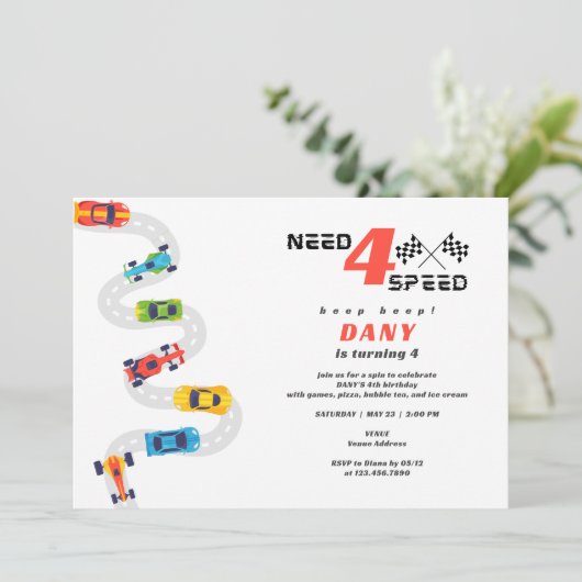 Need 4 Speed Motor Auto Racing Jongen Vierde Verja Kaart (Staand voorkant)