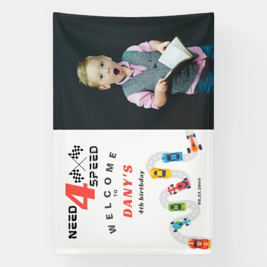 Need 4 Speed Motor Auto Racing Jongen Vierde Verja Spandoek (Verticaal)