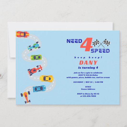 Need 4 Speed Motor Auto Racing Jongens Vierde Verj Kaart (Voorkant)