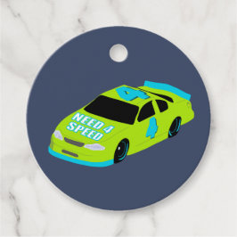 Need 4 Speed Race Car Boys 4e verjaardagsfeestje Bedankjes Labels