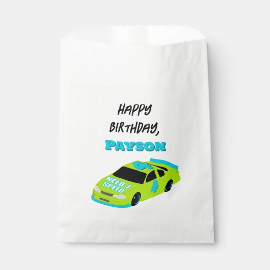 Need 4 Speed Race Car Boys 4e verjaardagsfeestje Bedankzakje (Voorkant)