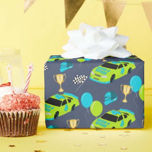 Need 4 Speed Race Car Boys 4e verjaardagsfeestje Cadeaupapier (Verjaardagsfeest)