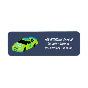 Need 4 Speed Race Car Boys 4e verjaardagsfeestje Etiket