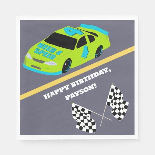 Need 4 Speed Race Car Boys 4e verjaardagsfeestje Servet (Voorkant)