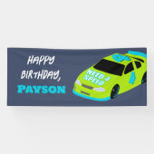Need 4 Speed Race Car Boys 4e verjaardagsfeestje Spandoek (Horizontaal)