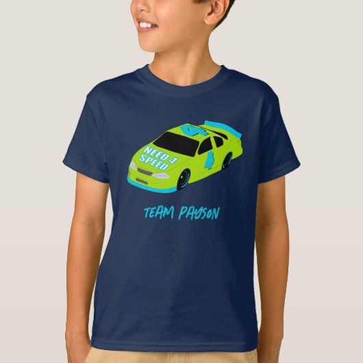 Need 4 Speed Race Car Boys 4e verjaardagsfeestje T-shirt (Voorkant)