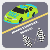 Need 4 Speed Race Car Boys 4e verjaardagsfeestje Vierkante Sticker (Voorkant)