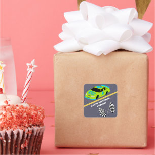 Need 4 Speed Race Car Boys 4e verjaardagsfeestje Vierkante Sticker