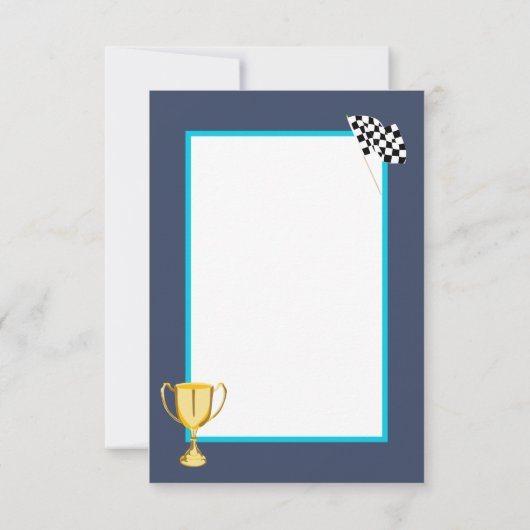 Need 4 Speed Race Car Boys 4th Birthday Foto Bedankkaart (Achterkant)