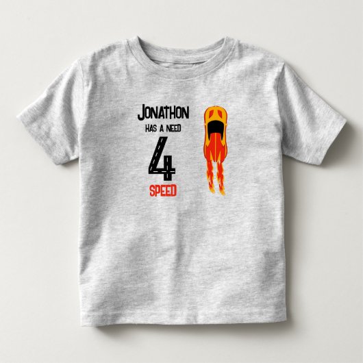 Need 4 speed racewagen vierde verjaardag party kinder shirts (Voorkant)