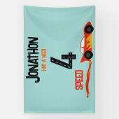 Need 4 speed racewagen vierde verjaardag party spandoek (Verticaal)