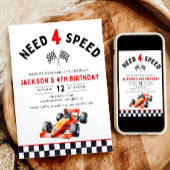 Need 4 Speed verjaardagsfeestje uitnodigen, racefe Kaart