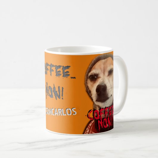 Need COFFEE NOW! Carlos B. Dog Coffee Mug Koffiemok (Voorkant rechts)