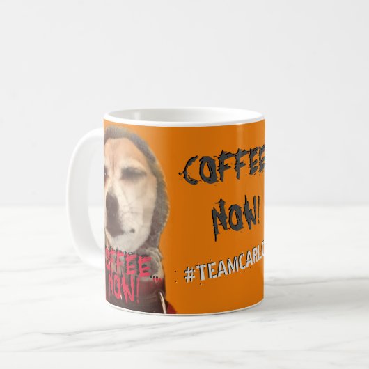 Need COFFEE NOW! Carlos B. Dog Coffee Mug Koffiemok (Voorkant links)