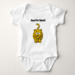 Need for Speed, Funny Cheetah Cartoon Cat Design Romper