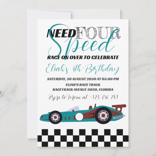Need for Speed verjaardagsrace voor auto's Kaart (Voorkant)