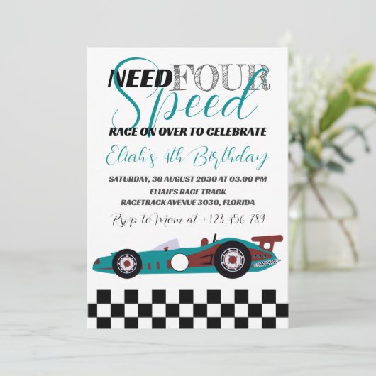 Need for Speed verjaardagsrace voor auto's Kaart (Staand voorkant)