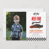 Need Four Race Car 4e Afbeelding Verjaardagsfeestj Kaart (Voorkant)