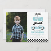 Need Four Race Car 4e Afbeelding Verjaardagsfeestj Kaart (Voorkant)