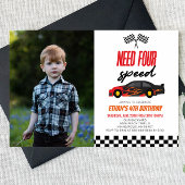 Need Four Race Car 4e Afbeelding Verjaardagsfeestj Kaart