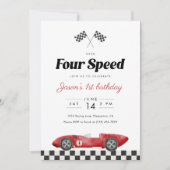 Need Four Speed 4de verjaardag Vintage Raceauto Kaart (Voorkant)