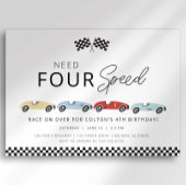 Need Four Speed 4e verjaardagsuitnodiging Kaart