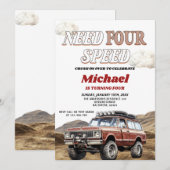 Need Four Speed 4x4 Red Truck 4e verjaardagsfeestj Kaart (Voorkant / Achterkant)