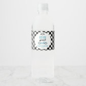 Need Four Speed Blauwe Raceauto 4de Verjaardagsfee Waterfles Etiket (Voorkant)
