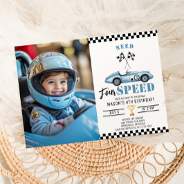 Need Four Speed Blue raceauto Foto 4e verjaardag Kaart