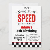 Need Four Speed Boy 4de verjaardagsfeestje  Kaart (Voorkant)