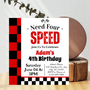 Need Four Speed Boy 4de verjaardagsfeestje Kaart