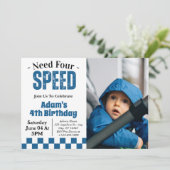 Need Four Speed Boy 4e verjaardagsfeestje foto Kaart (Staand voorkant)