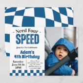 Need Four Speed Boy 4e verjaardagsfeestje foto Kaart (Voorkant / Achterkant)