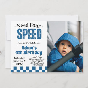 Need Four Speed Boy 4e verjaardagsfeestje foto Kaart