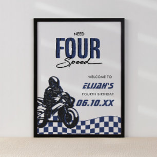 Need Four Speed Boys Vierde Dirt Bike Verjaardag Poster