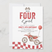 Need Four Speed Dirt Bike Boy 4e Verjaardagsfeest Kaart (Voorkant)