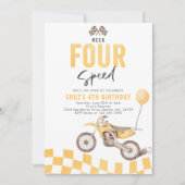Need Four Speed Dirt Bike Boy 4e Verjaardagsfeest Kaart (Voorkant)