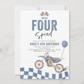 Need Four Speed Dirt Bike Boy 4e Verjaardagsfeest Kaart (Voorkant)