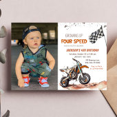 Need Four Speed Dirt Bike Boy 4th Birthday Foto Kaart