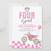 Need Four Speed Dirt Bike Meisje 4e Verjaardagsfee Kaart (Voorkant)