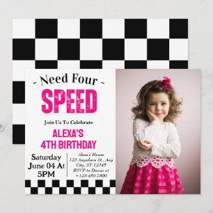 Need Four Speed Girl 4e verjaardagsfeestje foto  Kaart