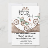 Need FOUR Speed Green Dirt Bike 4e verjaardag Kaart (Voorkant)