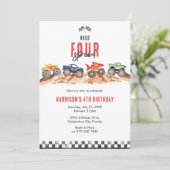 Need Four Speed Monster Truck Boy 4th Birthday Kaart (Staand voorkant)