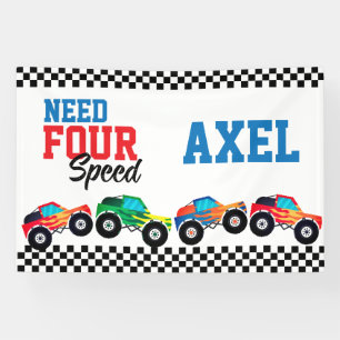 Need Four Speed Monster Truck Race 4e Verjaardag B Spandoek
