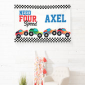 Need Four Speed Monster Truck Race 4e Verjaardag B Spandoek (Insitu)