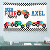 Need Four Speed Monster Truck Race 4e verjaardag B Spandoek (Beurs)
