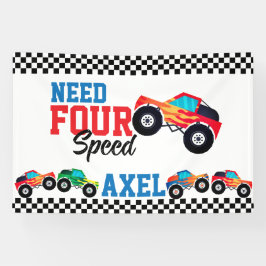 Need Four Speed Monster Truck Race 4e verjaardag B Spandoek